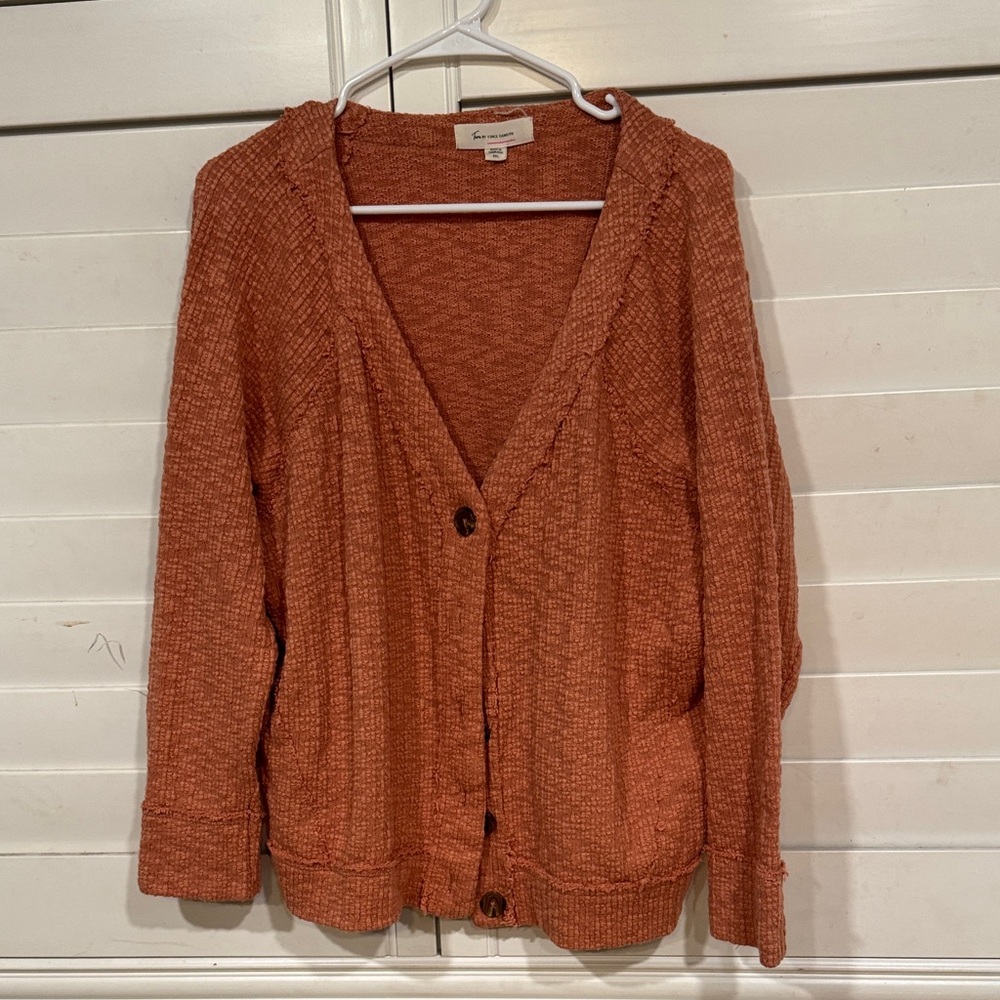 Two by Vince Camuto Burnt Orange Cardigan Sweater